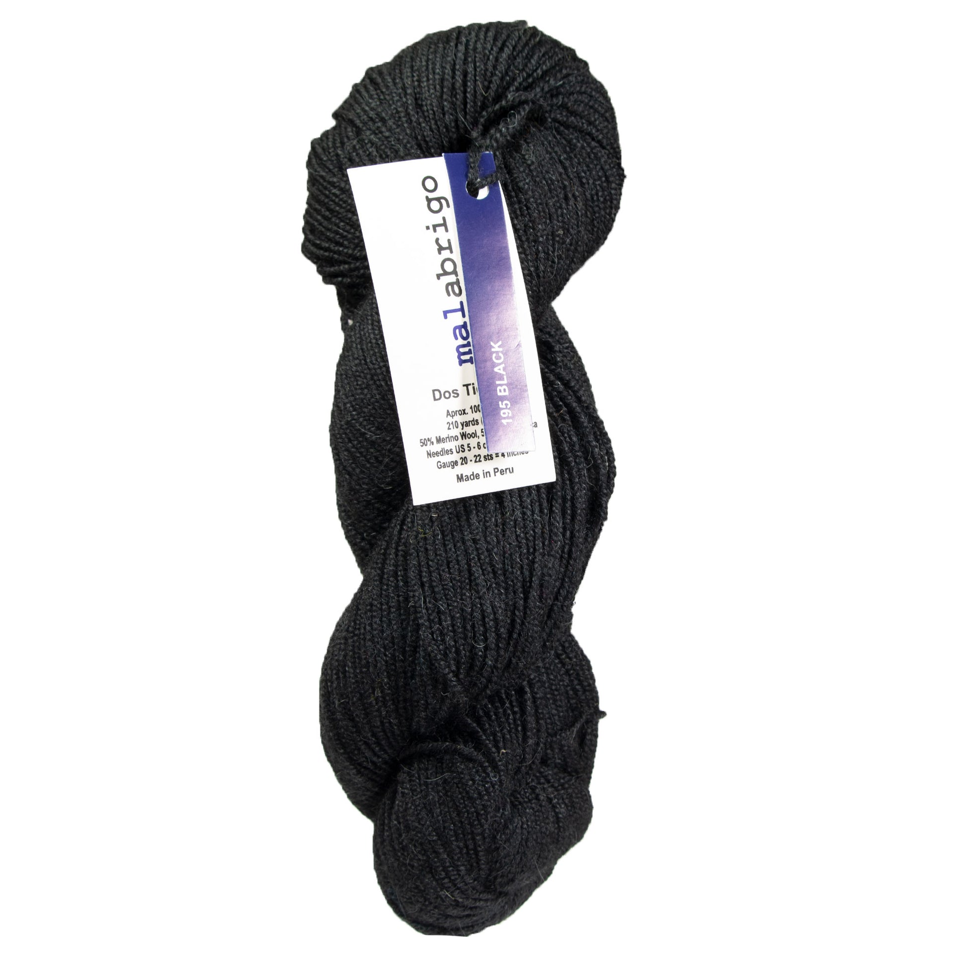 Malabrigo Dos Tierras Yarn - 195 Black - Zoom Image