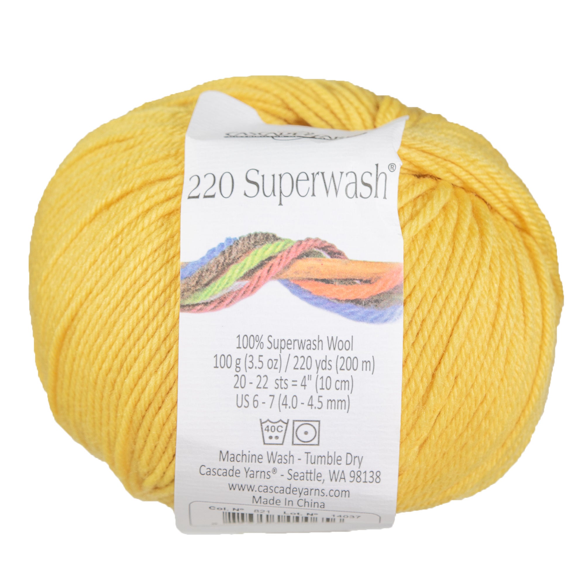Cascade Yarns 220 Superwash Yarn - 0821 Daffodil - Zoom Image