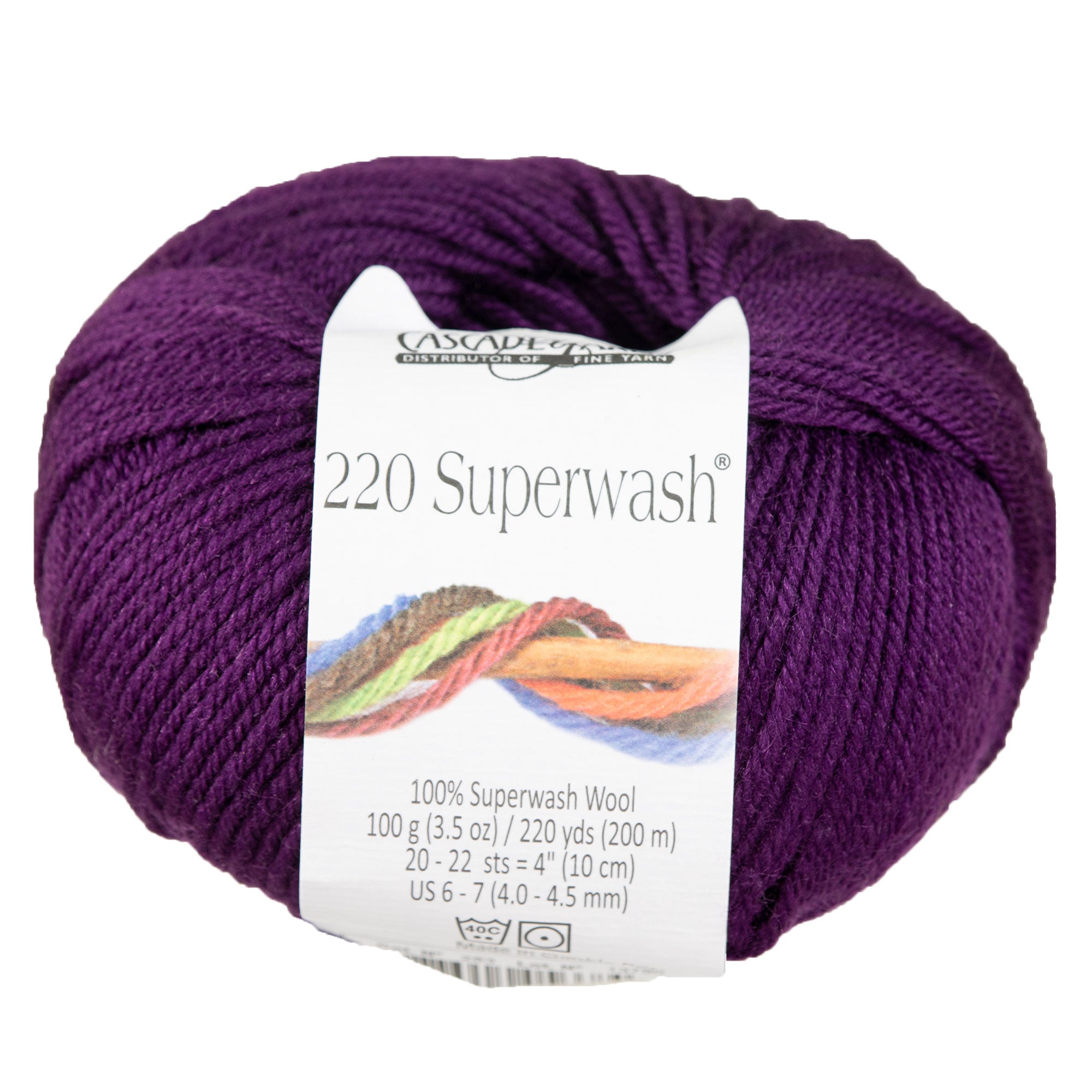 Cascade Yarns 220 Superwash Yarn - 0283 Plum Purple - Zoom Image