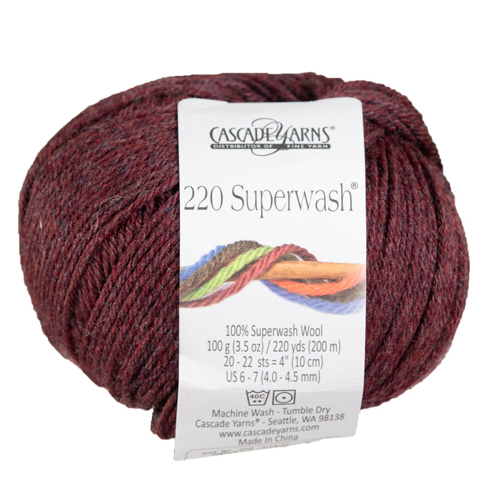 Cascade Yarns 220 Superwash Yarn - 0298 Malbec Heather - Zoom Image