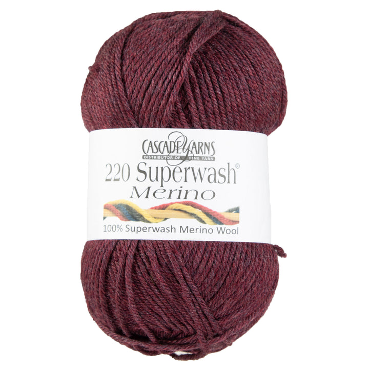 Cascade Yarns 220 Superwash Merino Yarn - 079 Bordeaux Heather - Zoom Image