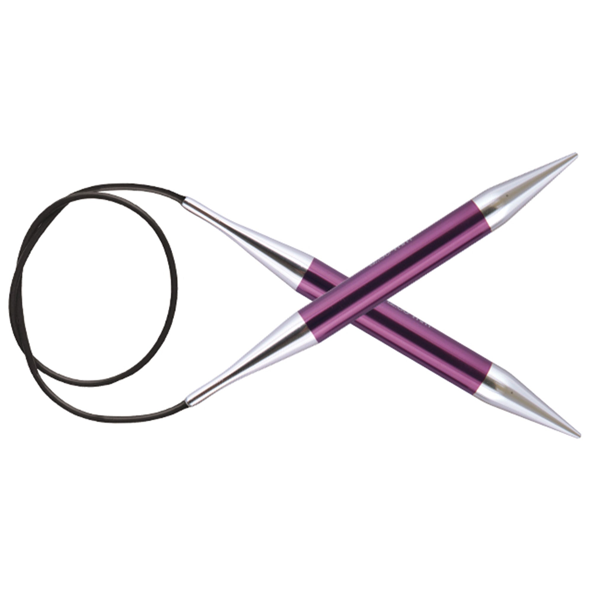KnitPro Zing Fixed Circular Needles - US 17 (12.0mm) - 24" Purple Velvet - Zoom Image
