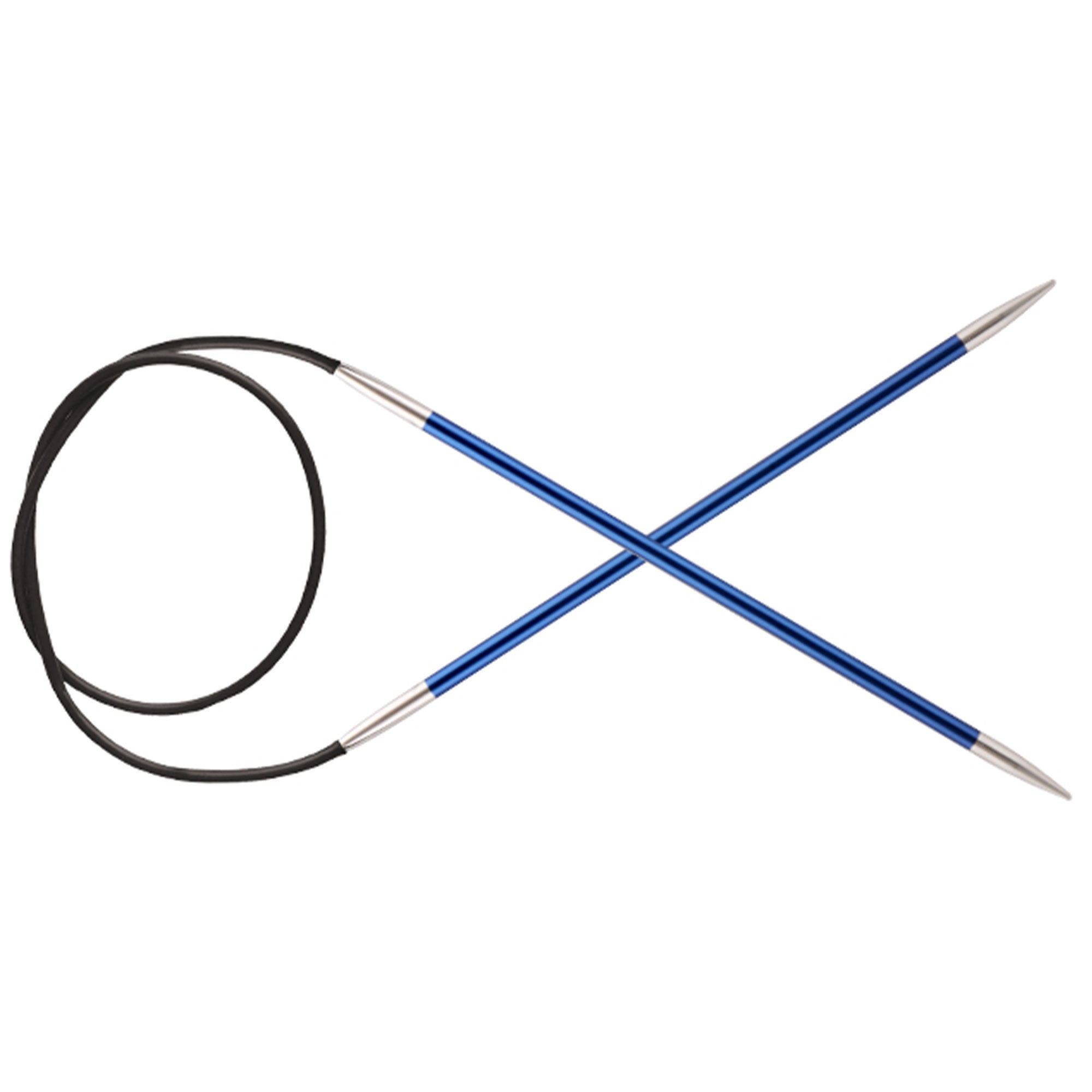 KnitPro Zing Fixed Circular Needles - US 6 (4.0mm) - 32" Sapphire - Zoom Image