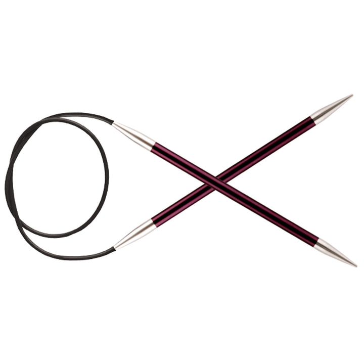 KnitPro Zing Fixed Circular Needles - US 10 (6.0mm) - 32" Purple Velvet - Zoom Image
