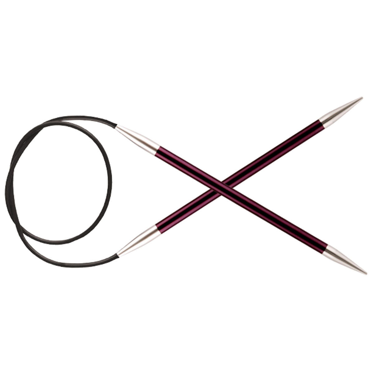 KnitPro Zing Fixed Circular Needles - US 10 (6.0mm) - 32" Purple Velvet - Extra Image