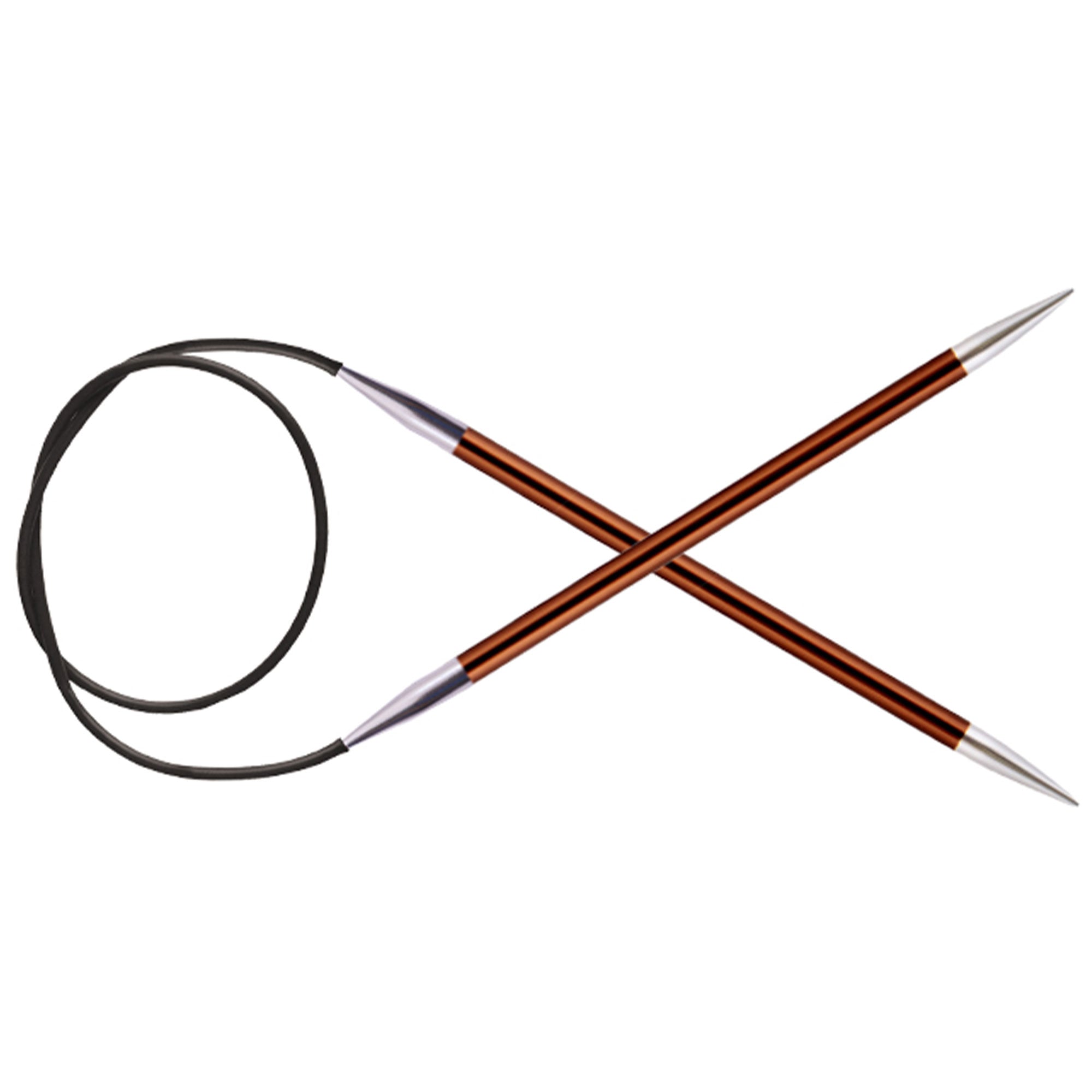 KnitPro Zing Fixed Circular Needles - US 9 (5.5mm) - 40" Sienna - Zoom Image