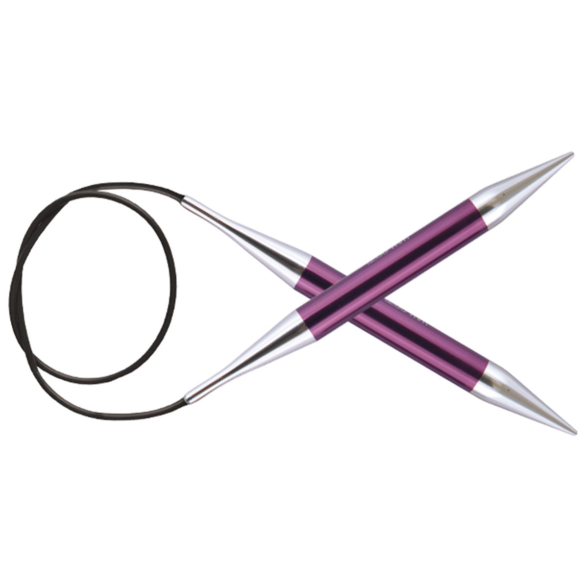 KnitPro Zing Fixed Circular Needles - US 17 (12.0mm) - 40" Purple Velvet - Extra Image