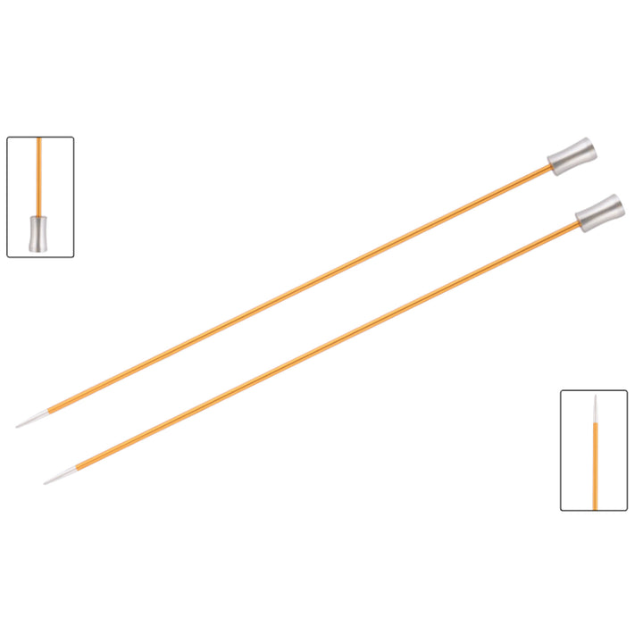 KnitPro Zing Single Pointed Needles - US 1 (2.25mm) - 10" Amber - Zoom Image