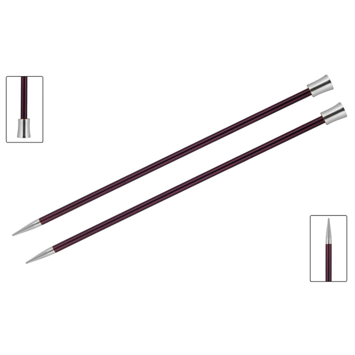 KnitPro Zing Single Pointed Needles - US 10 (6.0mm) - 10" Purple Velvet - Extra Image