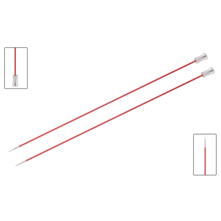 KnitPro Zing Single Pointed Needles - US 0 (2.00mm) - 14" Coral - Extra Image
