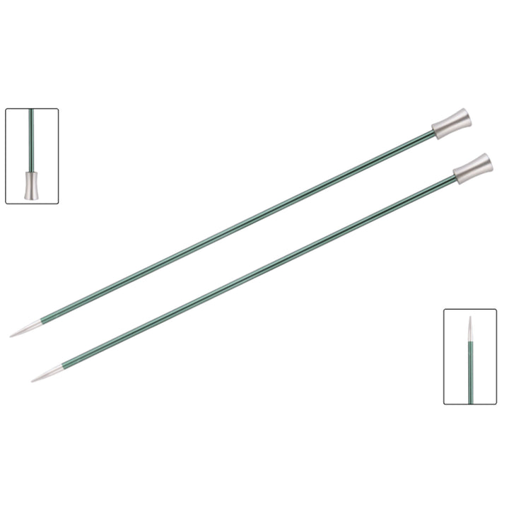 KnitPro Zing Single Pointed Needles - US 2.5 (3.0mm) - 14" Jade - Zoom Image