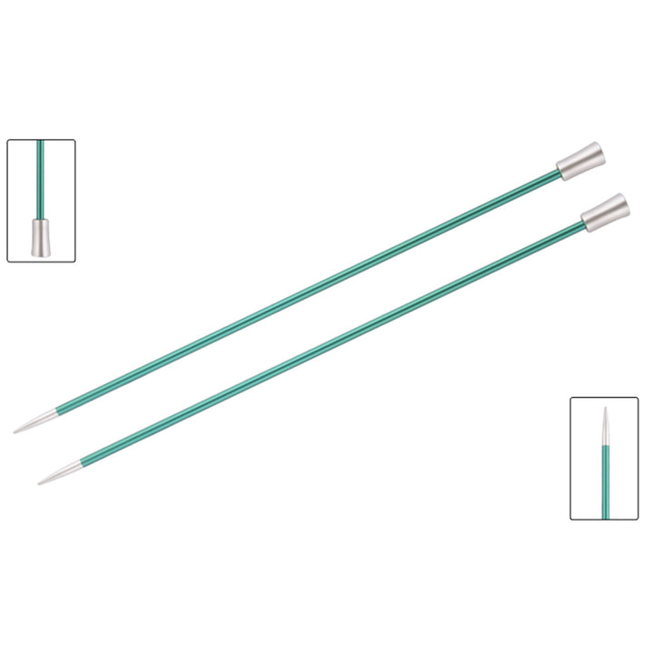 KnitPro Zing Single Pointed Needles - US 3 (3.25mm) - 14" Emerald - Extra Image