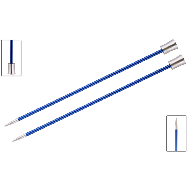 KnitPro Zing Single Pointed Needles - US 6 (4.0mm) - 14" Sapphire - Extra Image