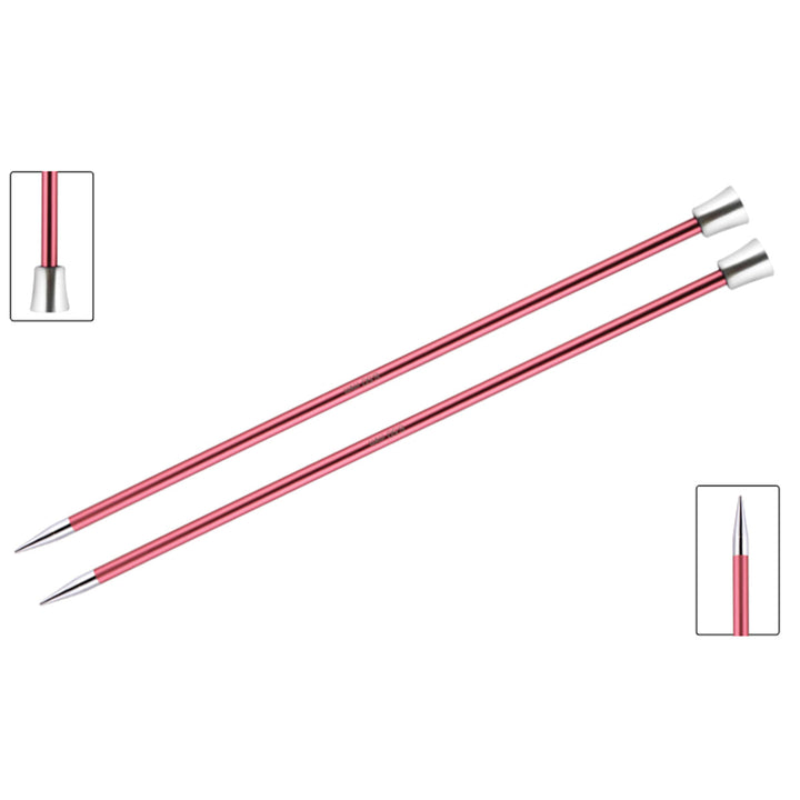 KnitPro Zing Single Pointed Needles - US 10.5 (6.5mm) - 14" Coral - Extra Image