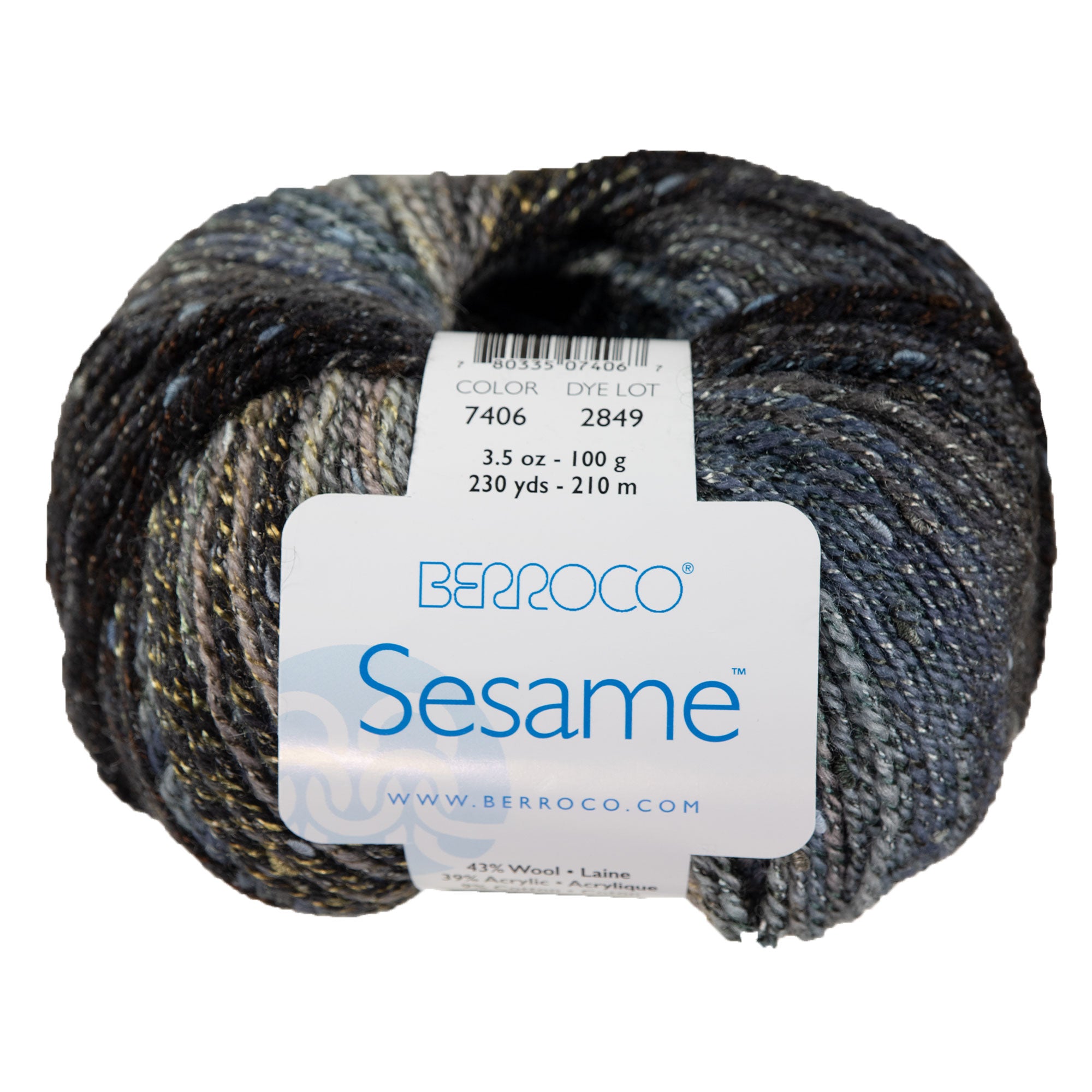Berroco Sesame Yarn - 7406 Salt and Pepper - Zoom Image