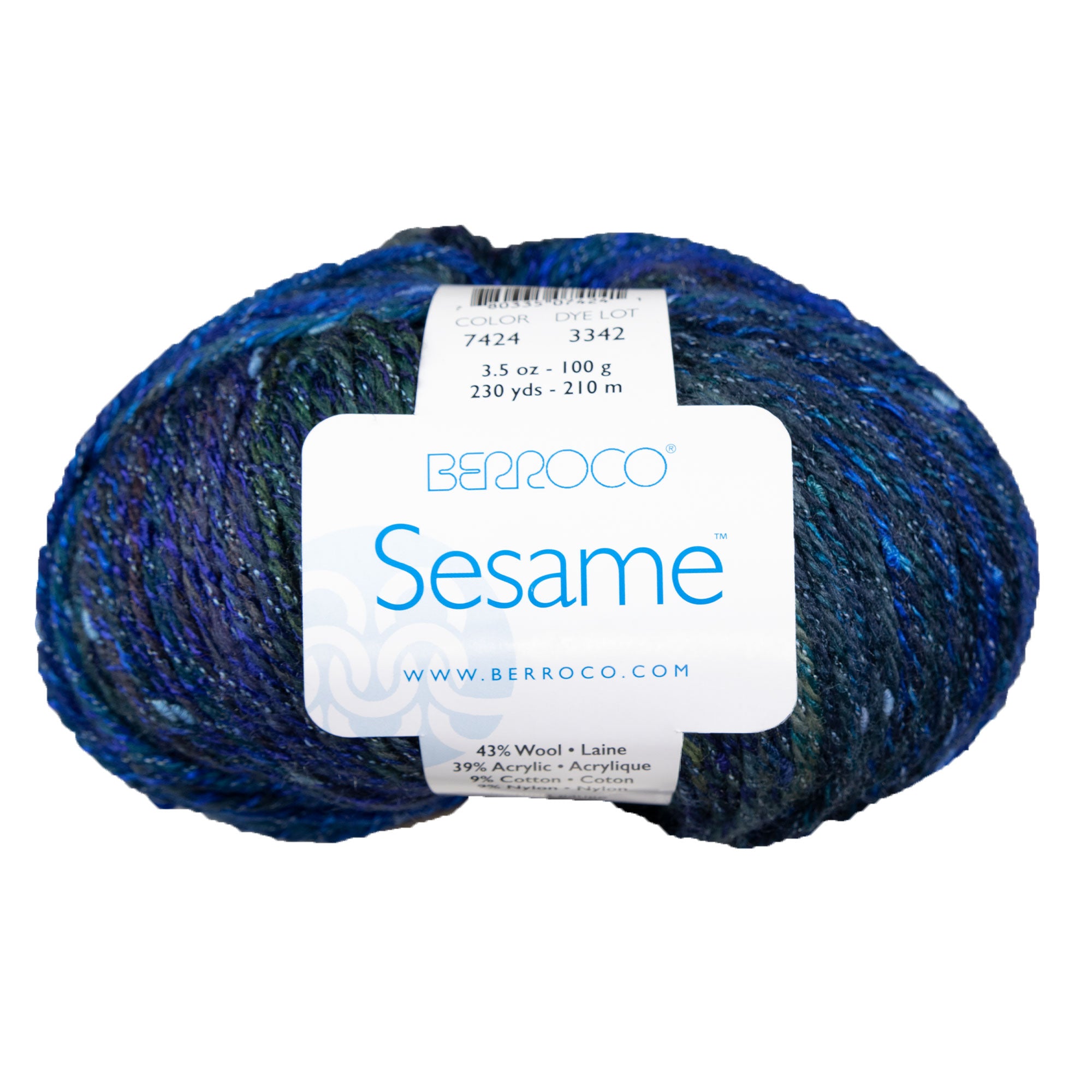 Berroco Sesame Yarn - 7424 Blue Poppy - Zoom Image