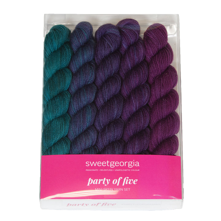 SweetGeorgia Tough Love Sock Party of Five Mini-Skein Set Yarn - Tanzanite - Zoom Image