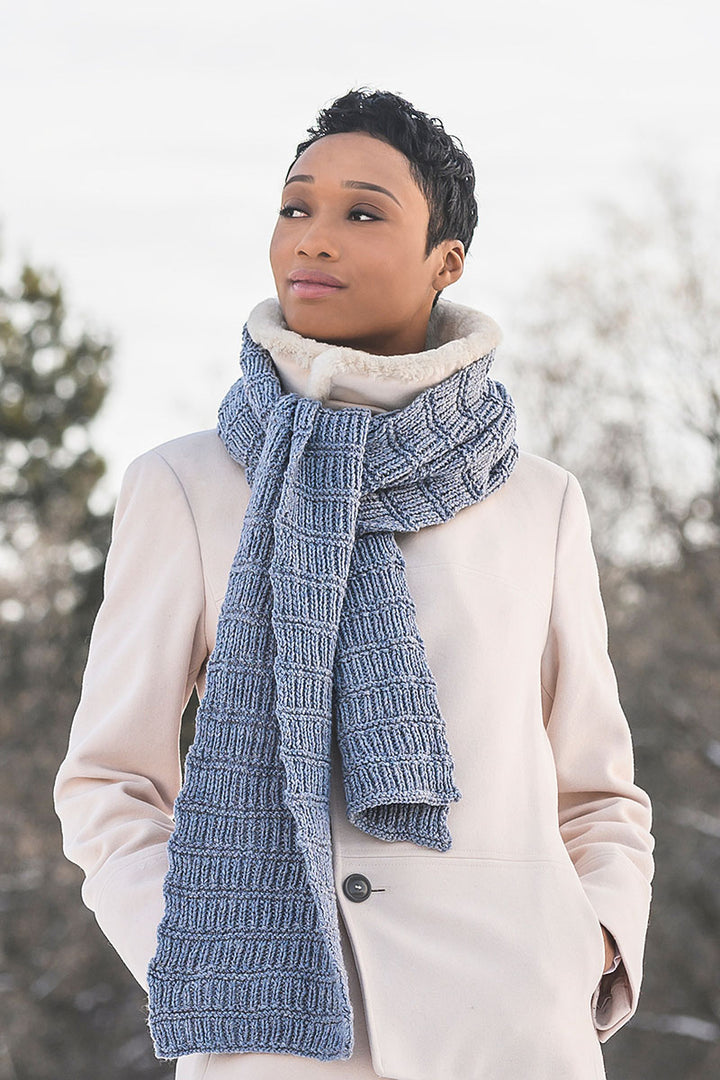 Blue Sky Fibers Traveler's Series Patterns - Ramsey Ribbed Scarf - PDF Download - Extra Image