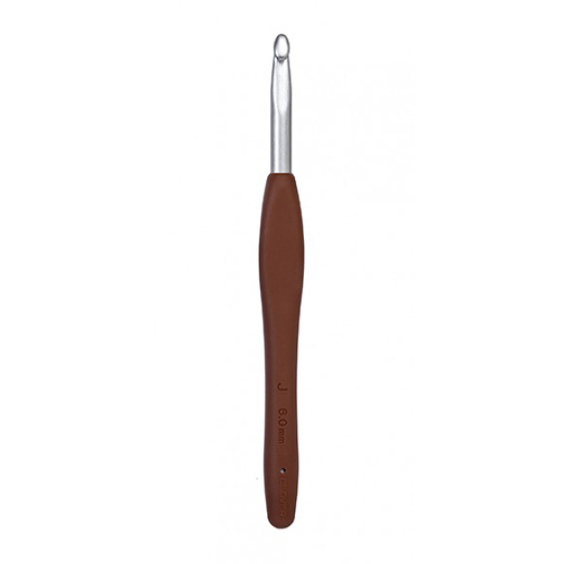 Clover Amour Crochet Hooks- Aluminum Needles - Size J (6.0mm) Brown - Zoom Image