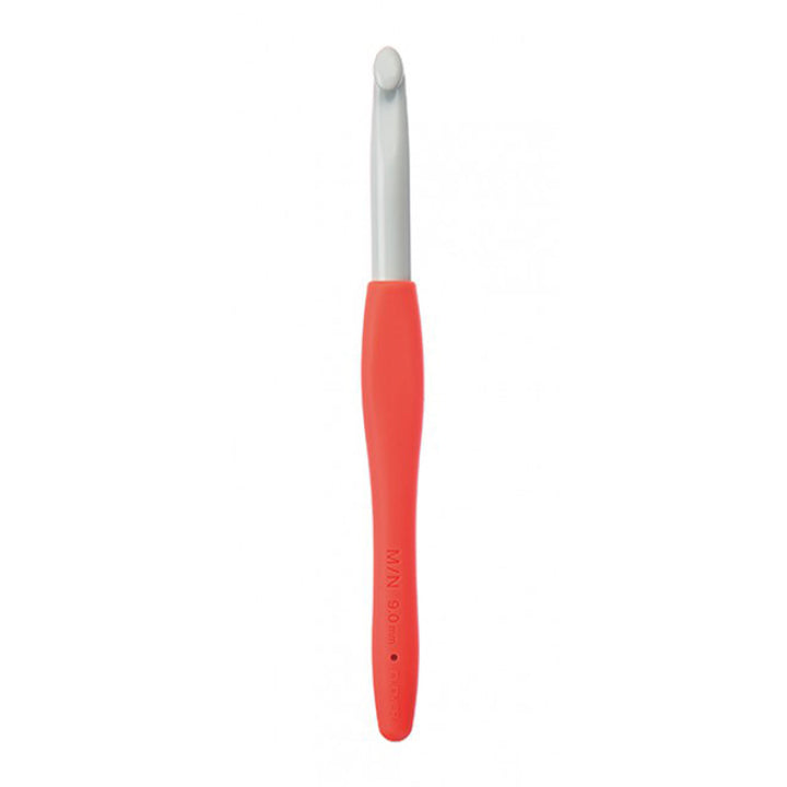 Clover Amour Crochet Hooks- Aluminum Needles - Size M/N (9.0mm) Bright Orange - Zoom Image