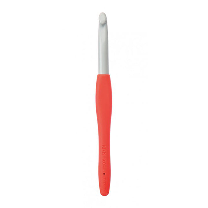 Clover Amour Crochet Hooks- Aluminum Needles - Size M/N (9.0mm) Bright Orange - Extra Image