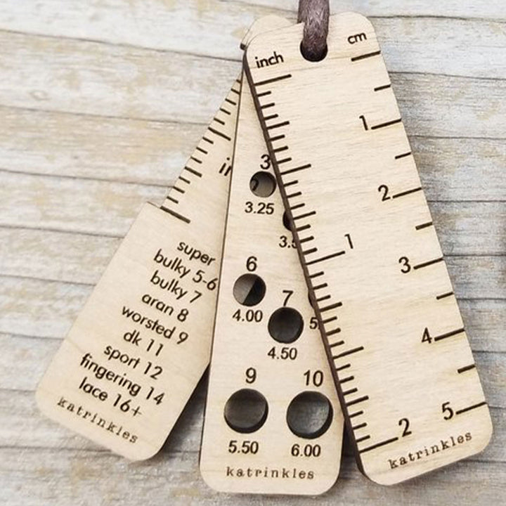 Katrinkles Knit Jewelry - Tiny Tool Pendant Necklace- Brown - Extra Image
