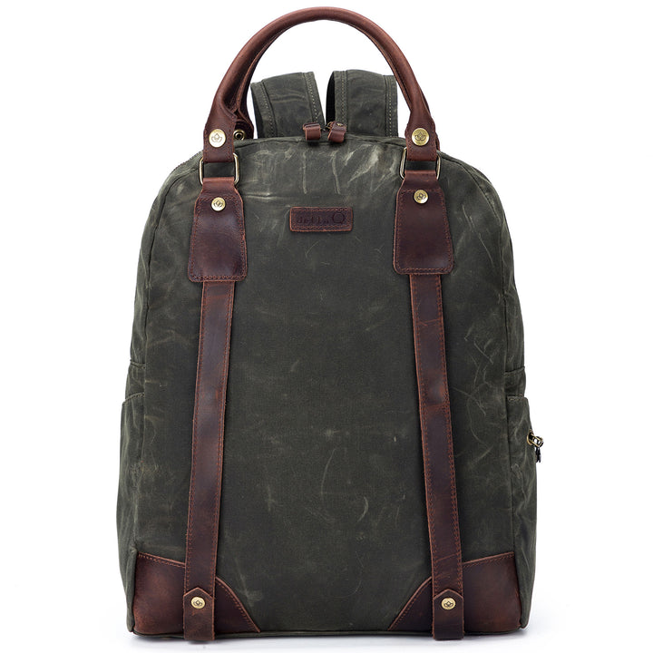 della Q Maker's Canvas Backpack - Olive - Zoom Image