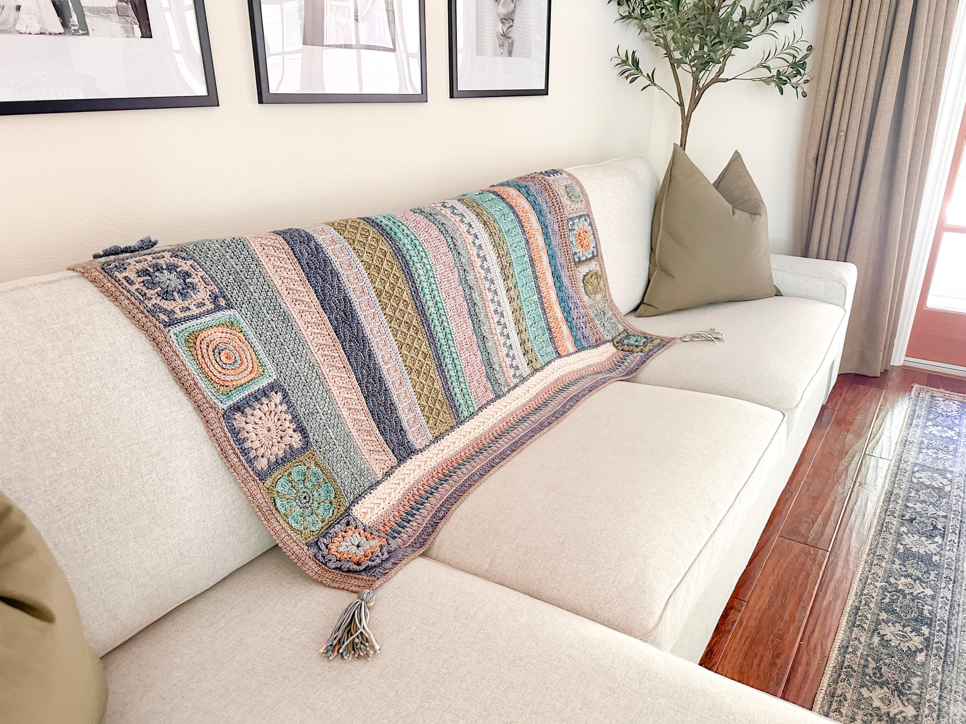 Jimmy Beans Wool 2025 Crochet Blanket Club Kits - Beanstalk Worsted - Beachy Keen