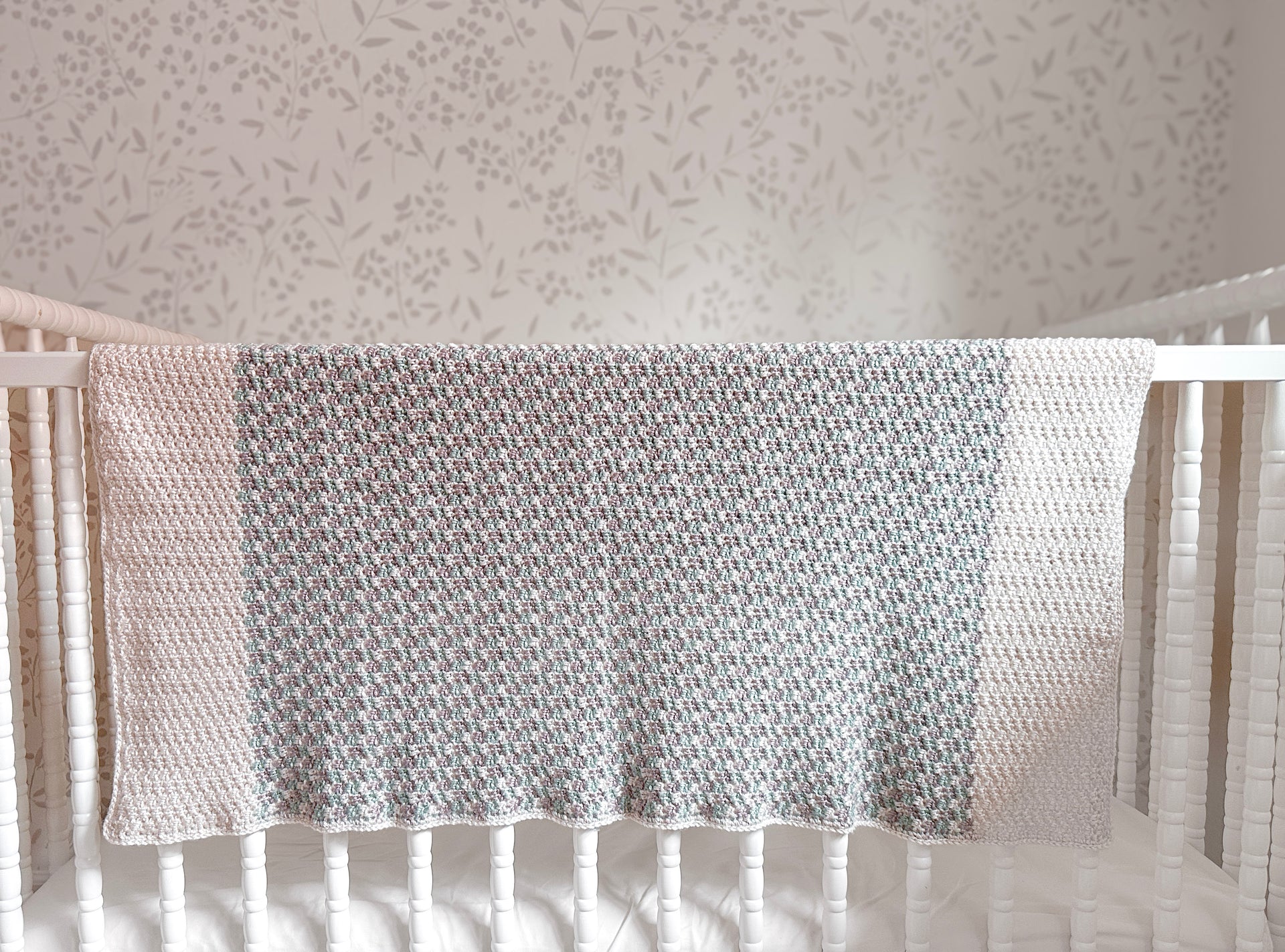 Jimmy Beans Wool Patterns - Pea Pod Plaid Baby Blanket - PDF Download