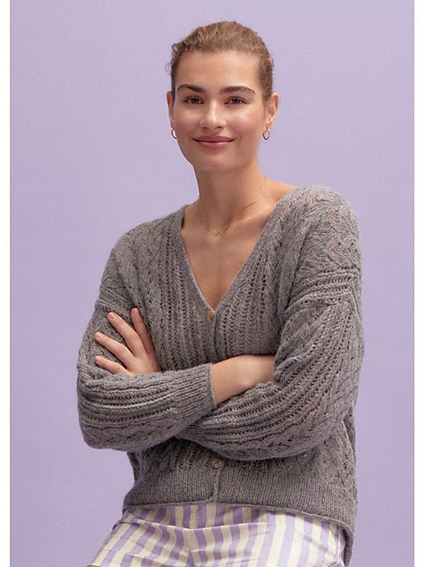 Lana Grossa Classici 24 Patterns - 18 Lace Cable Jacket - PDF Download