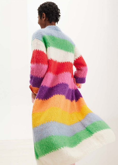 Lana Grossa Journal 68 Patterns - 31 Long Wide Stripe Coat - PDF Download