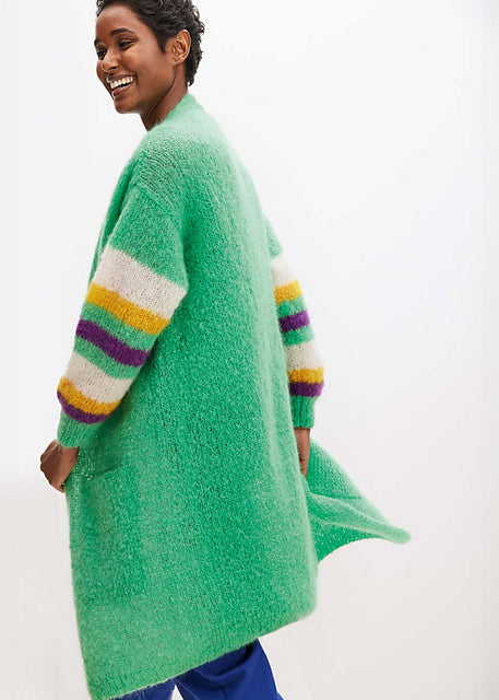 Lana Grossa Journal 68 Patterns - 38 Long Striped Sleeve Coat - PDF Download