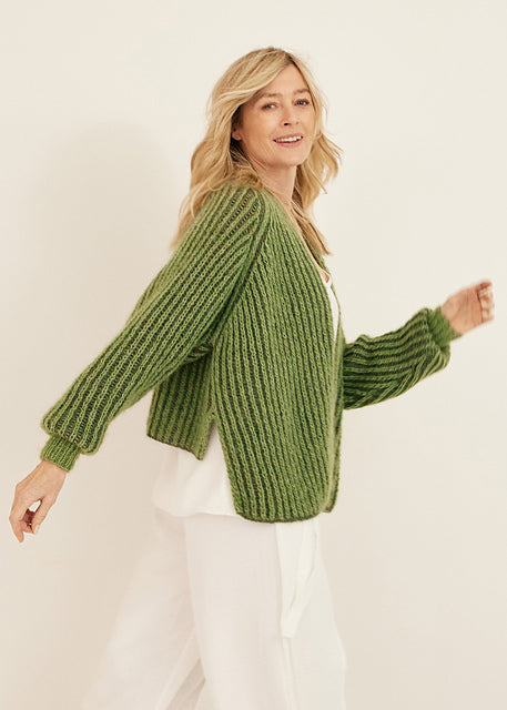 Lana Grossa Classici 20 Patterns - 16 High-Low Raglan Jacket - PDF Download