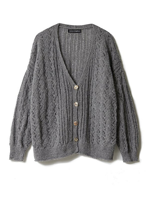 Lana Grossa Classici 24 Patterns - 18 Lace Cable Jacket - PDF Download