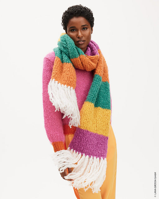 Lana Grossa Journal 68 Patterns - 20 Chunky Fringe Scarf - PDF Download