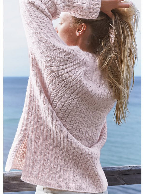 Lana Grossa Nordic Knits 2 Patterns - 19 Top Down V Neck Pullover