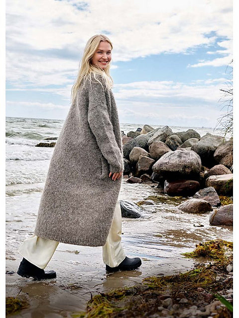 Lana Grossa Nordic Knits 3 Patterns - 11 Long Coat - PDF Download