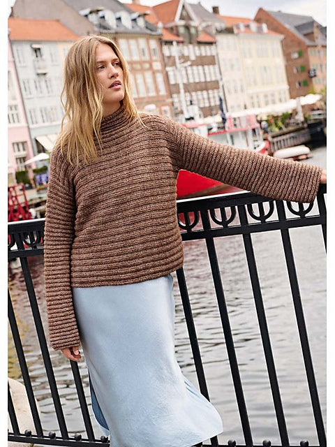 Lana Grossa Nordic Knits 3 Patterns - 19 Horizontal Rib Pullover - PDF Download
