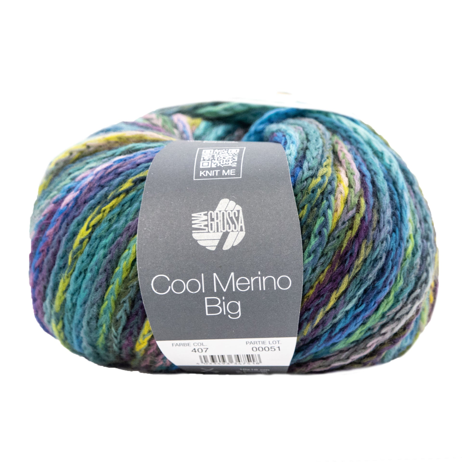 Lana Grossa Cool Merino Big Color Yarn - 407 Jade/Blues/Beige/Purple/Green
