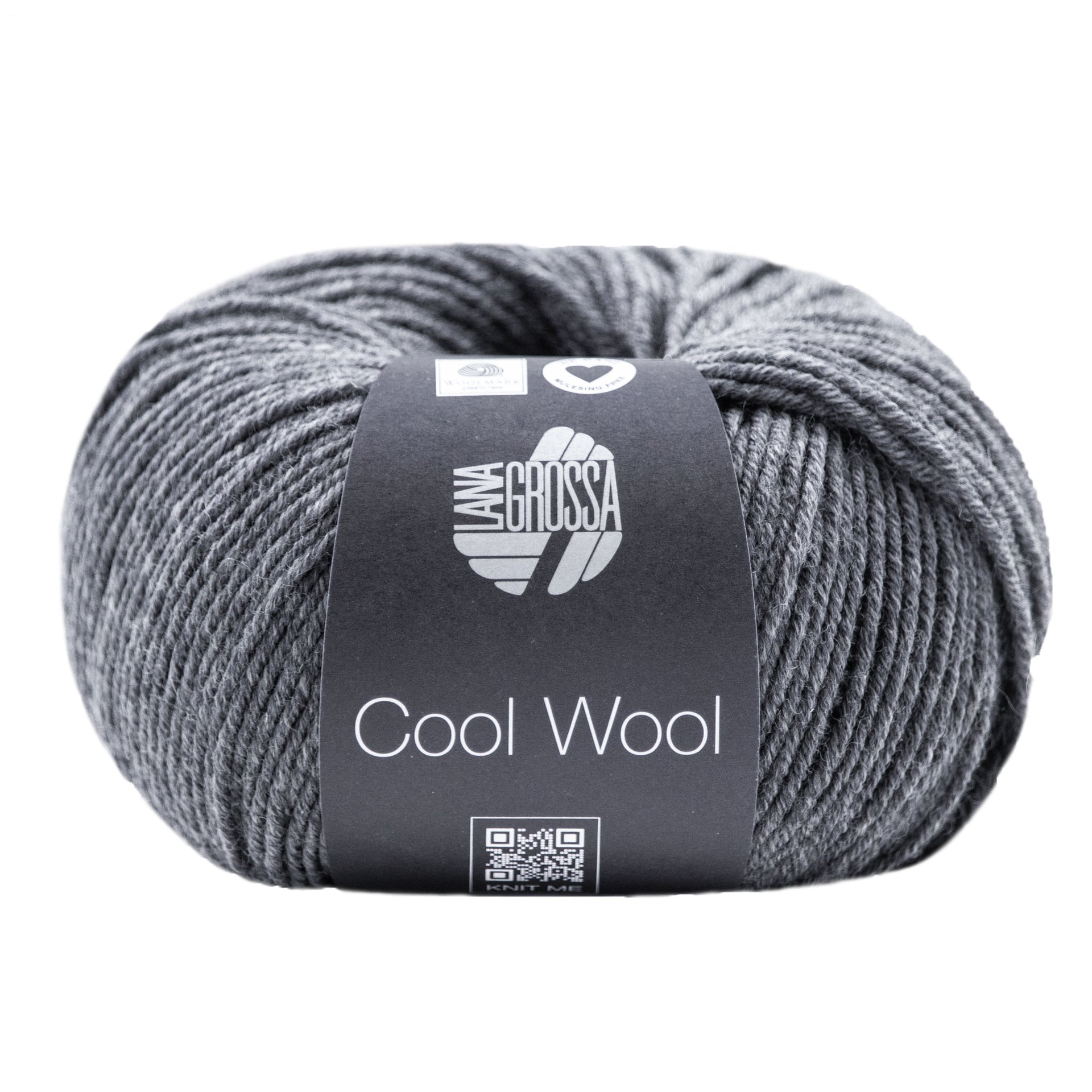 Lana Grossa Cool Wool Yarn - 0412 Dark Grey Melange
