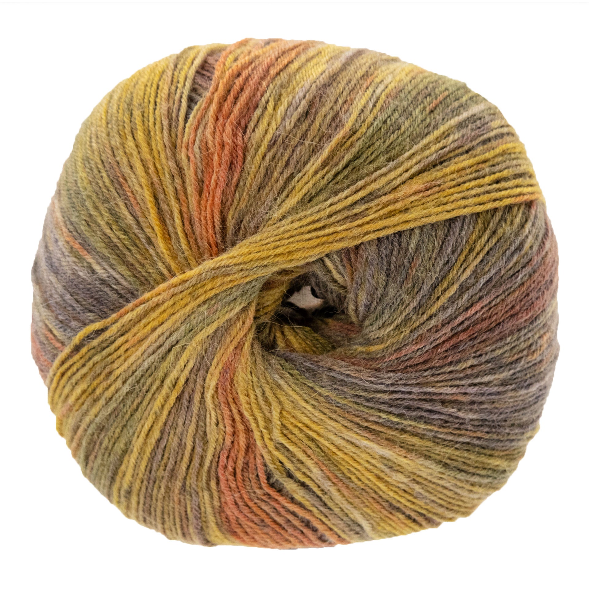 Lana Grossa Meilenweit Alpaca Yarn - 2101 Vanilla/Yellow/Orange/Olive/Khaki/Berry