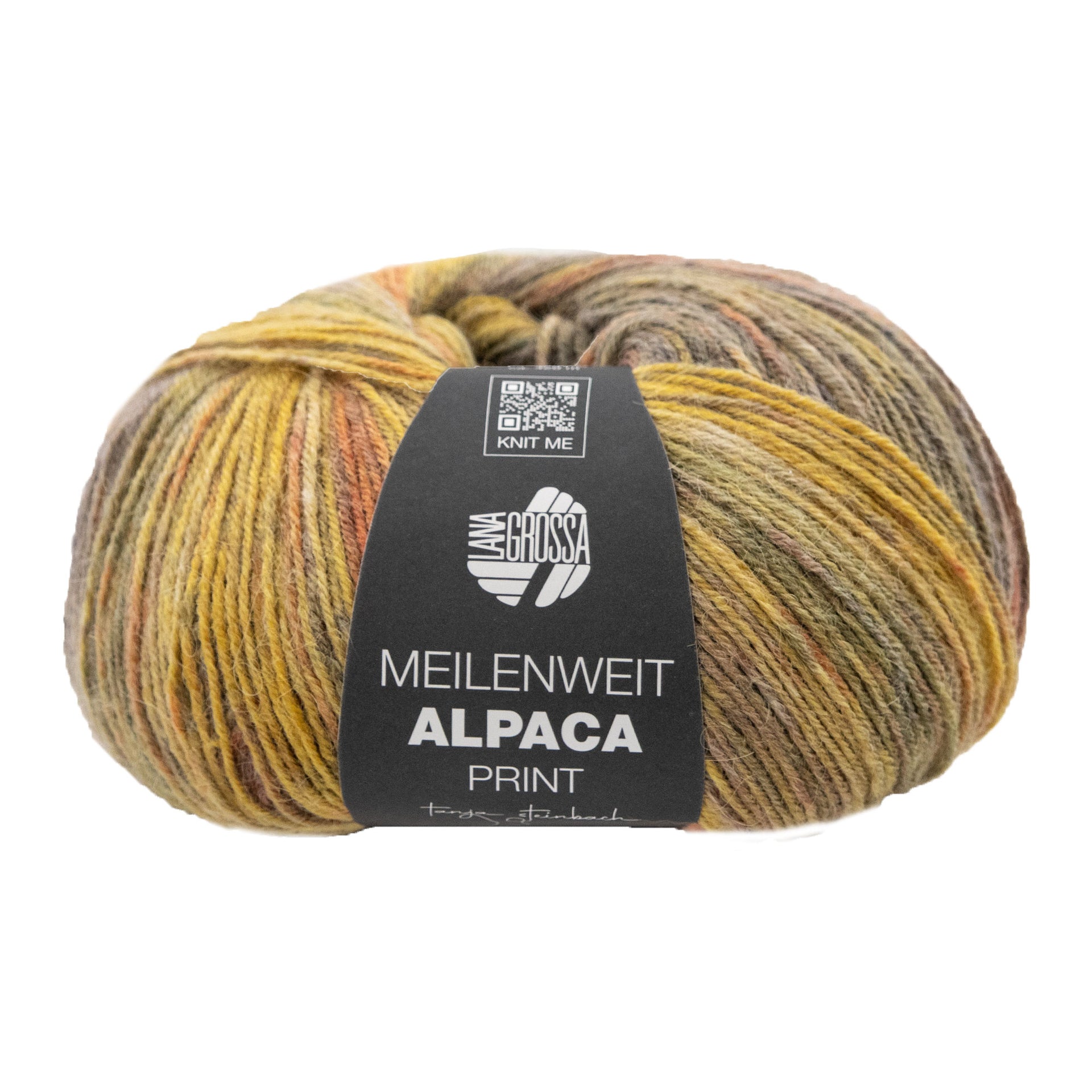 Lana Grossa Meilenweit Alpaca Yarn - 2101 Vanilla/Yellow/Orange/Olive/Khaki/Berry