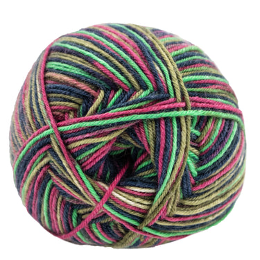 Lana Grossa Meilenweit 100 Merino Extrafine Cosy Yarn - 6164 Khaki/Wine/May/Forest Green
