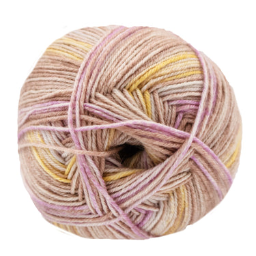 Lana Grossa Meilenweit 100 Merino Extrafine Luna Yarn - 4111 Beige/Camel/Pink/Yellow