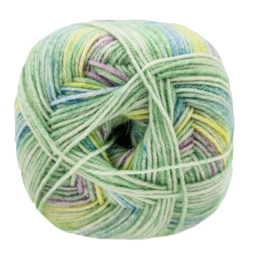 Lana Grossa Meilenweit 100 Merino Extrafine Luna Yarn - 4112 Mint/Pale Green/Lime/Blue