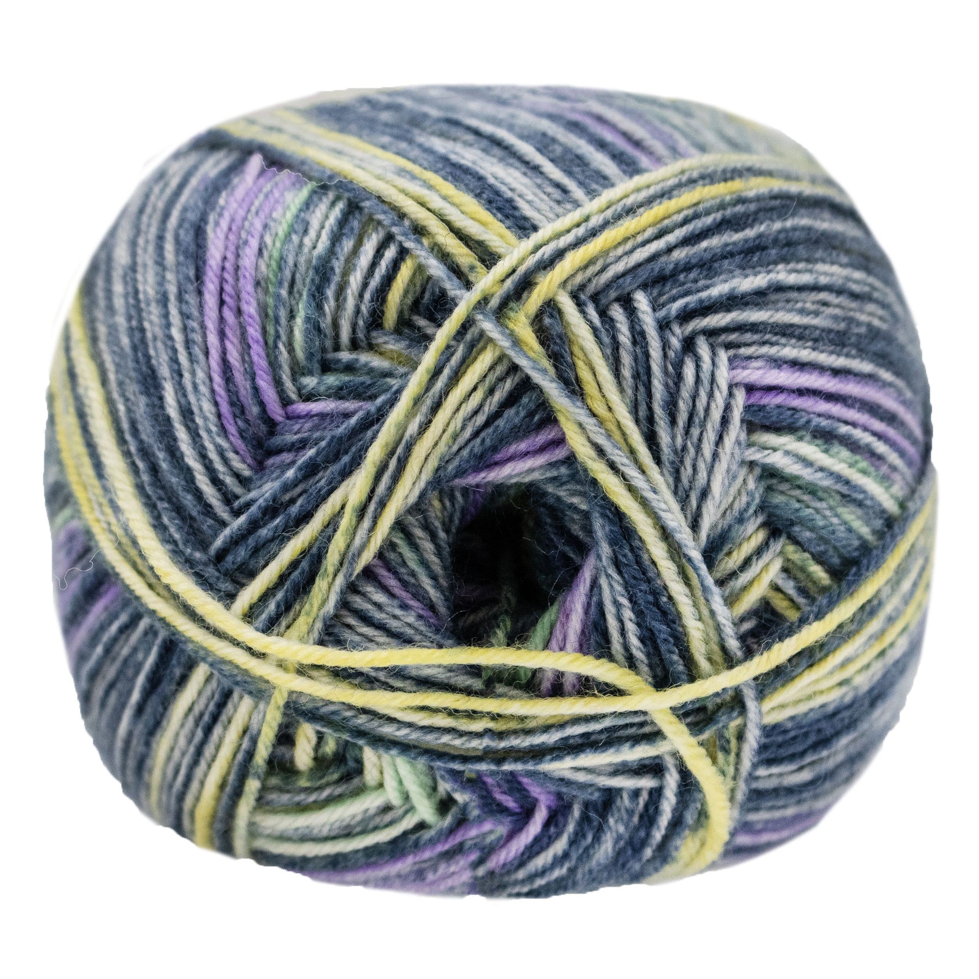 Lana Grossa Meilenweit 100 Merino Extrafine Luna Yarn - 4114 Greys/Citrus Yellow/Soft Green/Lilac