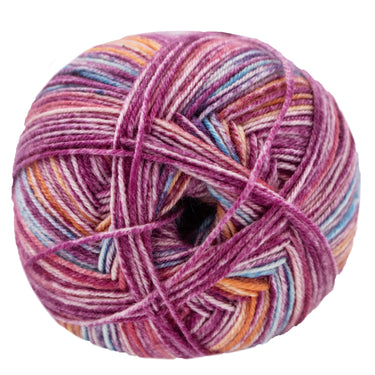Lana Grossa Meilenweit 100 Merino Extrafine Luna Yarn - 4115 Pink/Rose/Orange/Turquoise/Raspberry