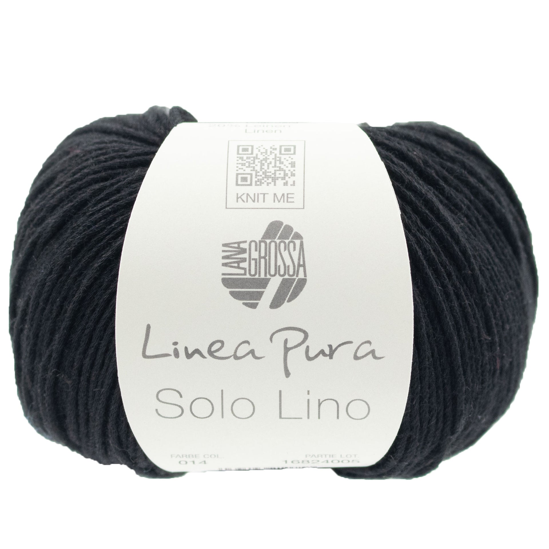 Lana Grossa Linea Pura Solo Lino Yarn - 14 Black