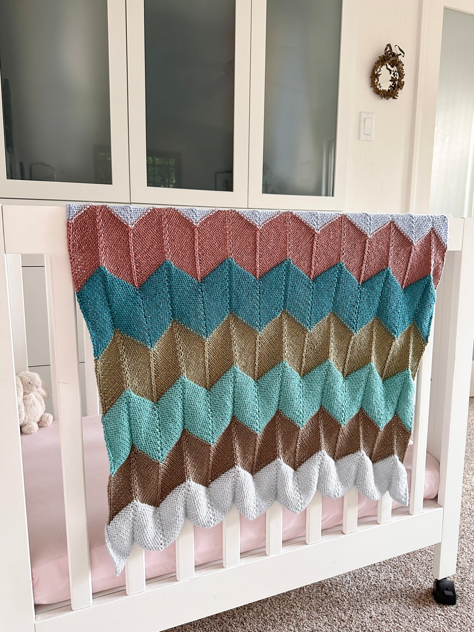 Jimmy Beans Wool Patterns - Snuggle Stripes Blanket - PDF Download