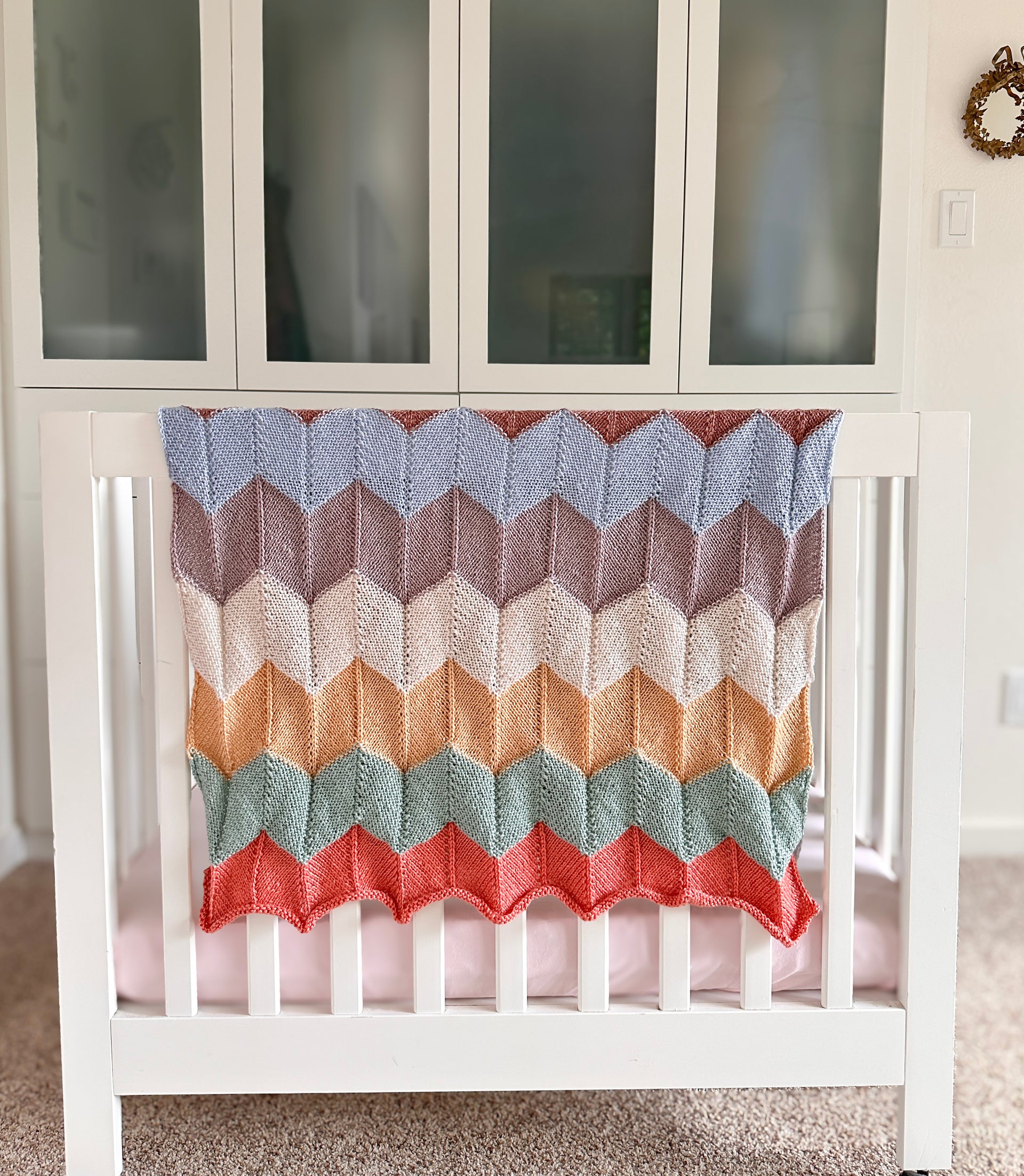 Jimmy Beans Wool Patterns - Snuggle Stripes Blanket - PDF Download